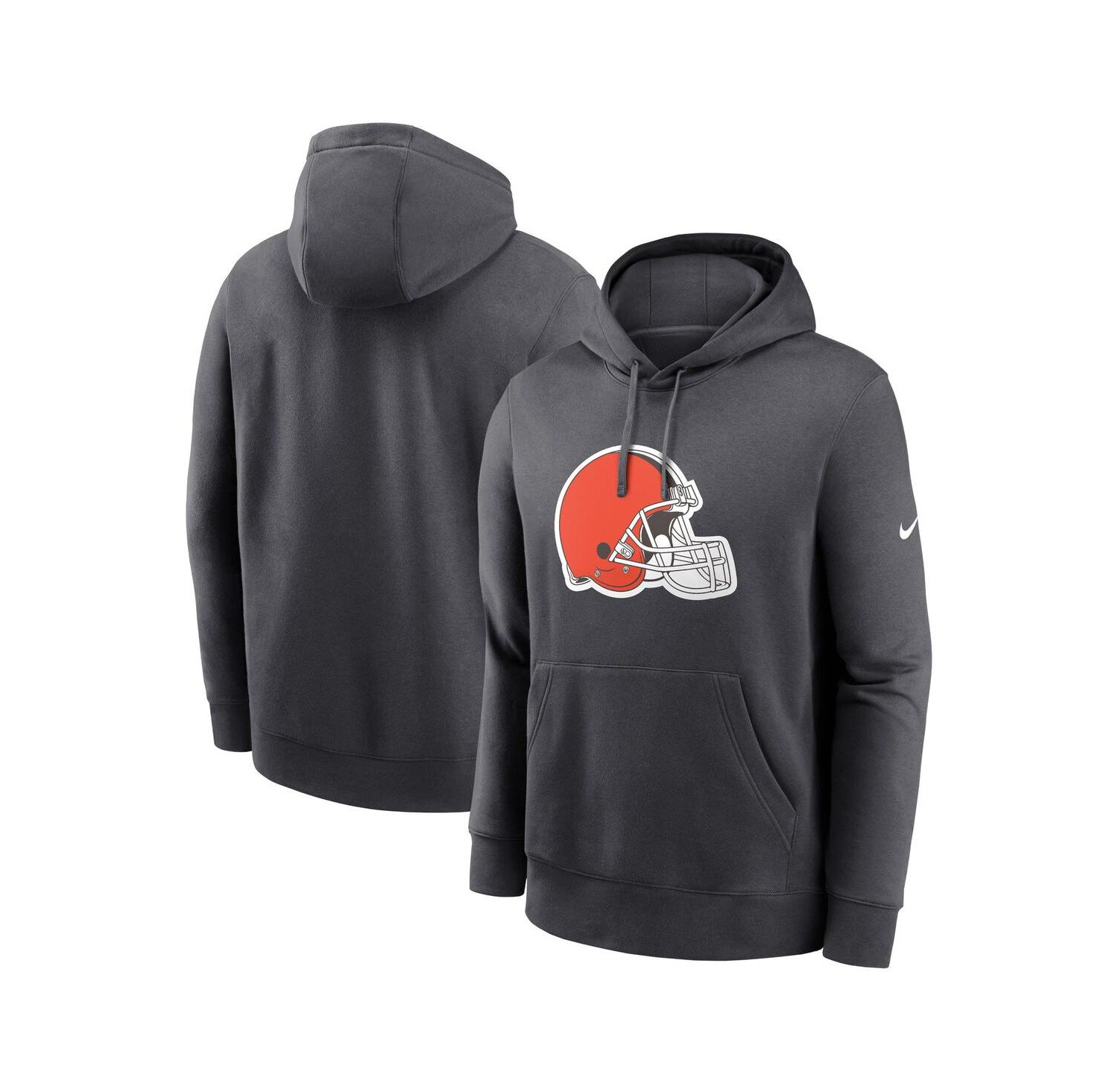 Men's Anthracite Cleveland Browns Club Logo Pullover Hoodie