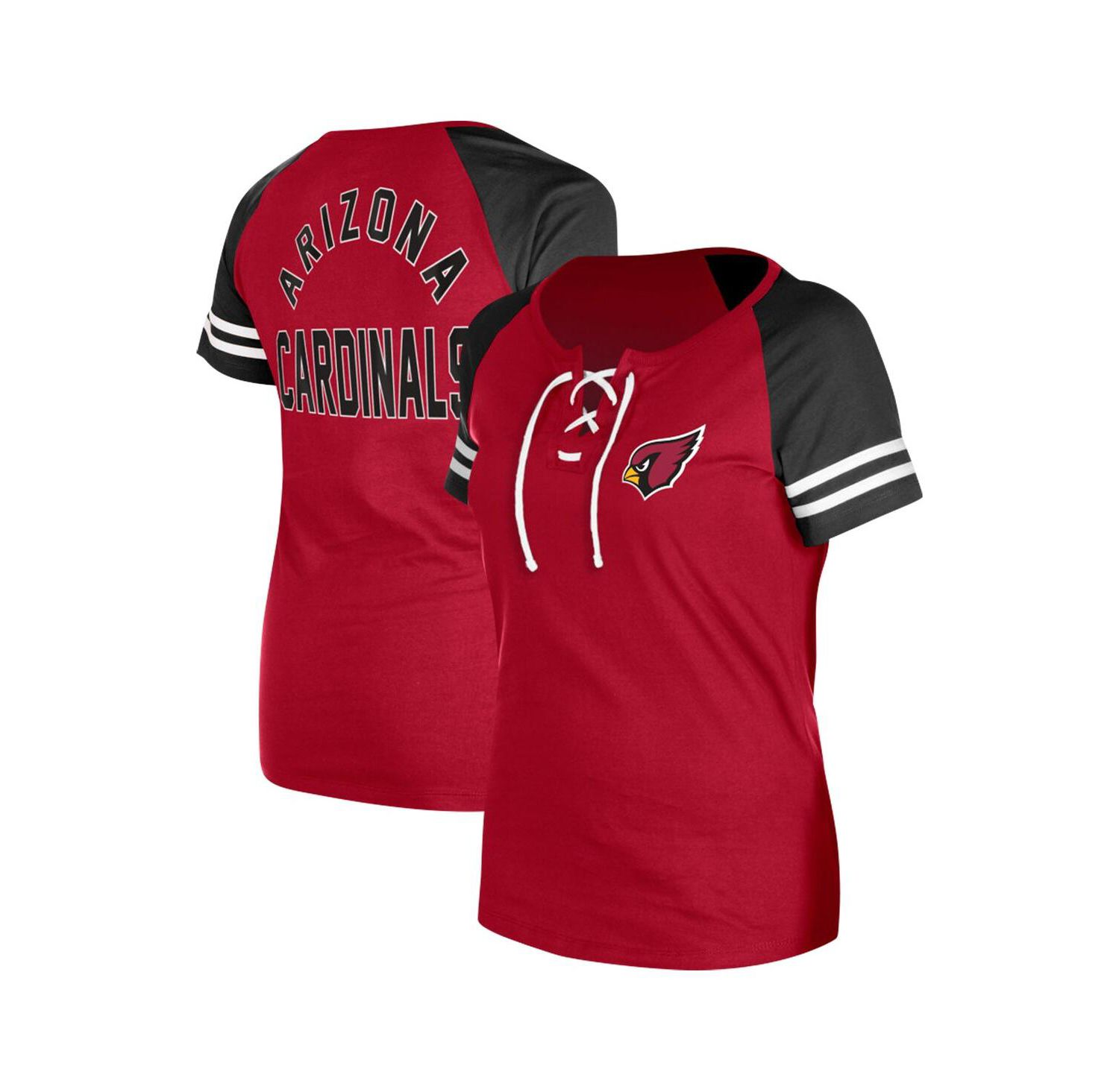 Women's Cardinal Arizona Cardinals Lace-Up Raglan T-Shirt