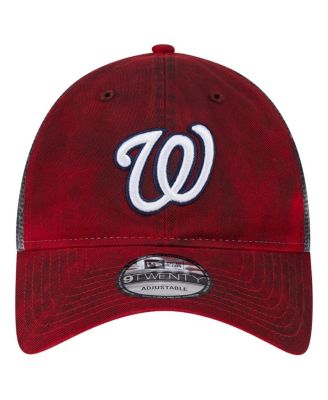 Men's Red Washington Nationals Team Slick Trucker 9TWENTY Adjustable Hat