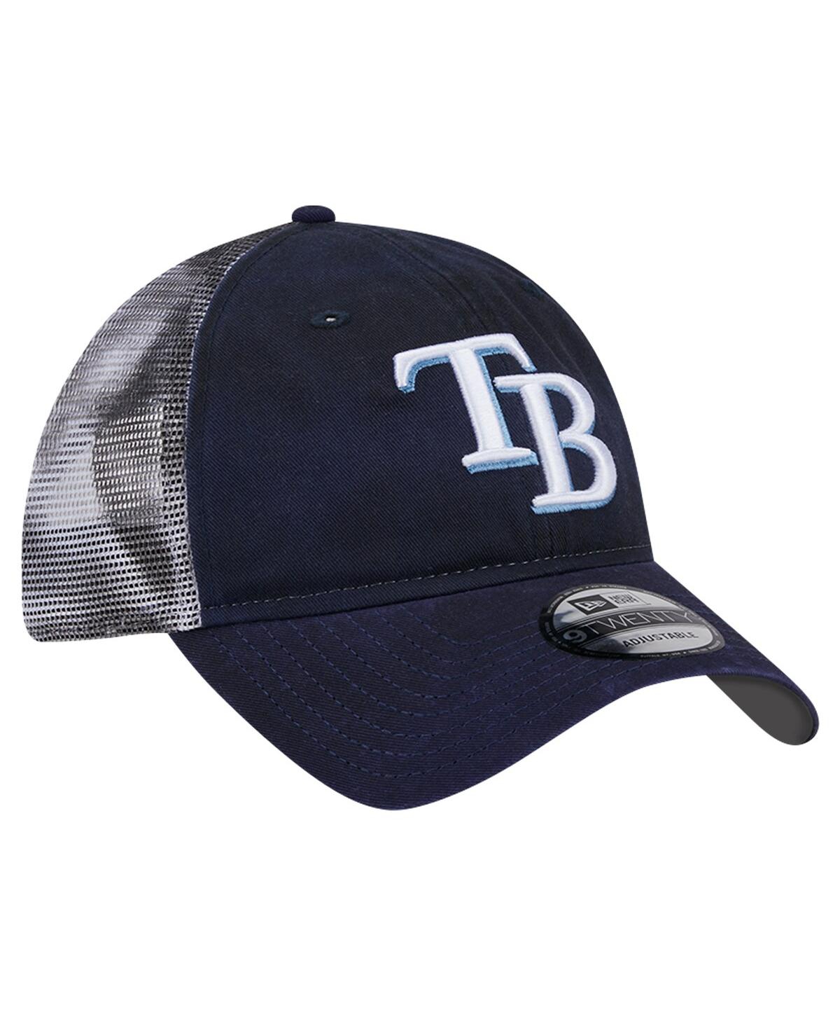 NEW ERA MEN'S NAVY TAMPA BAY RAYS TEAM SLICK TRUCKER 9TWENTY ADJUSTABLE HAT 