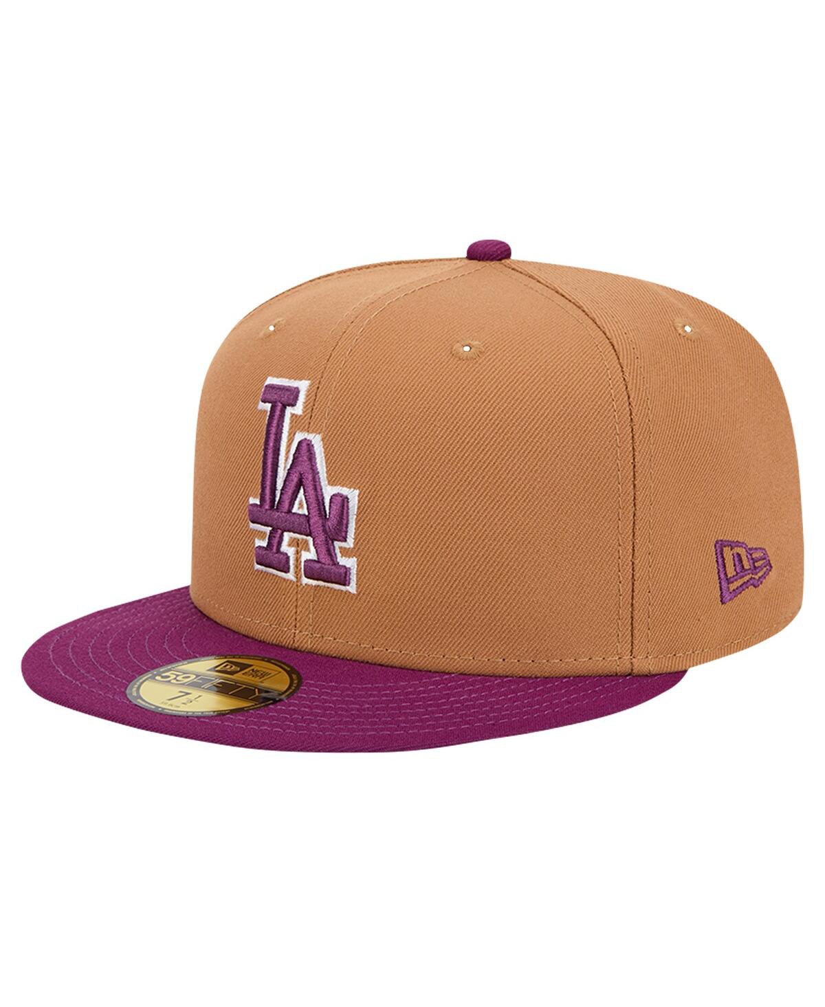 New Era Men's Brown/purple Los Angeles Dodgers Two-tone Color Pack 59fifty Fitted Hat In Brown,purple