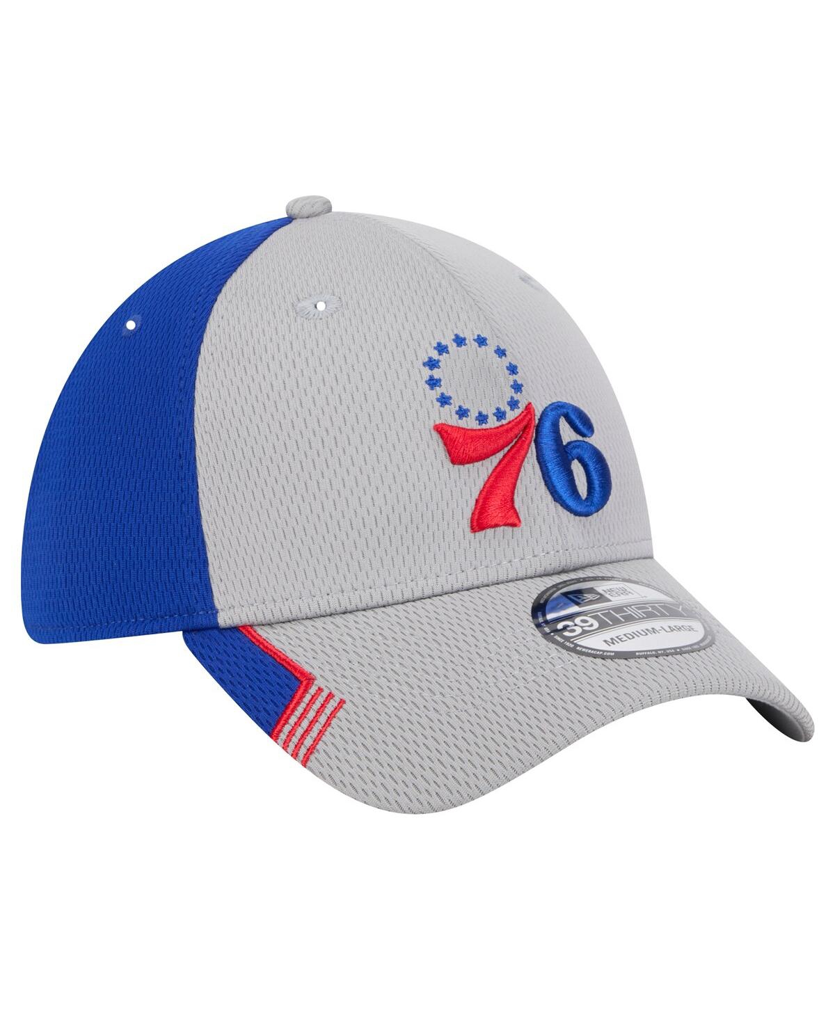 New Era Men'sRoyal Philadelphia 76ers Active Trim 39THIRTY Flex Hat - Gray, Royal