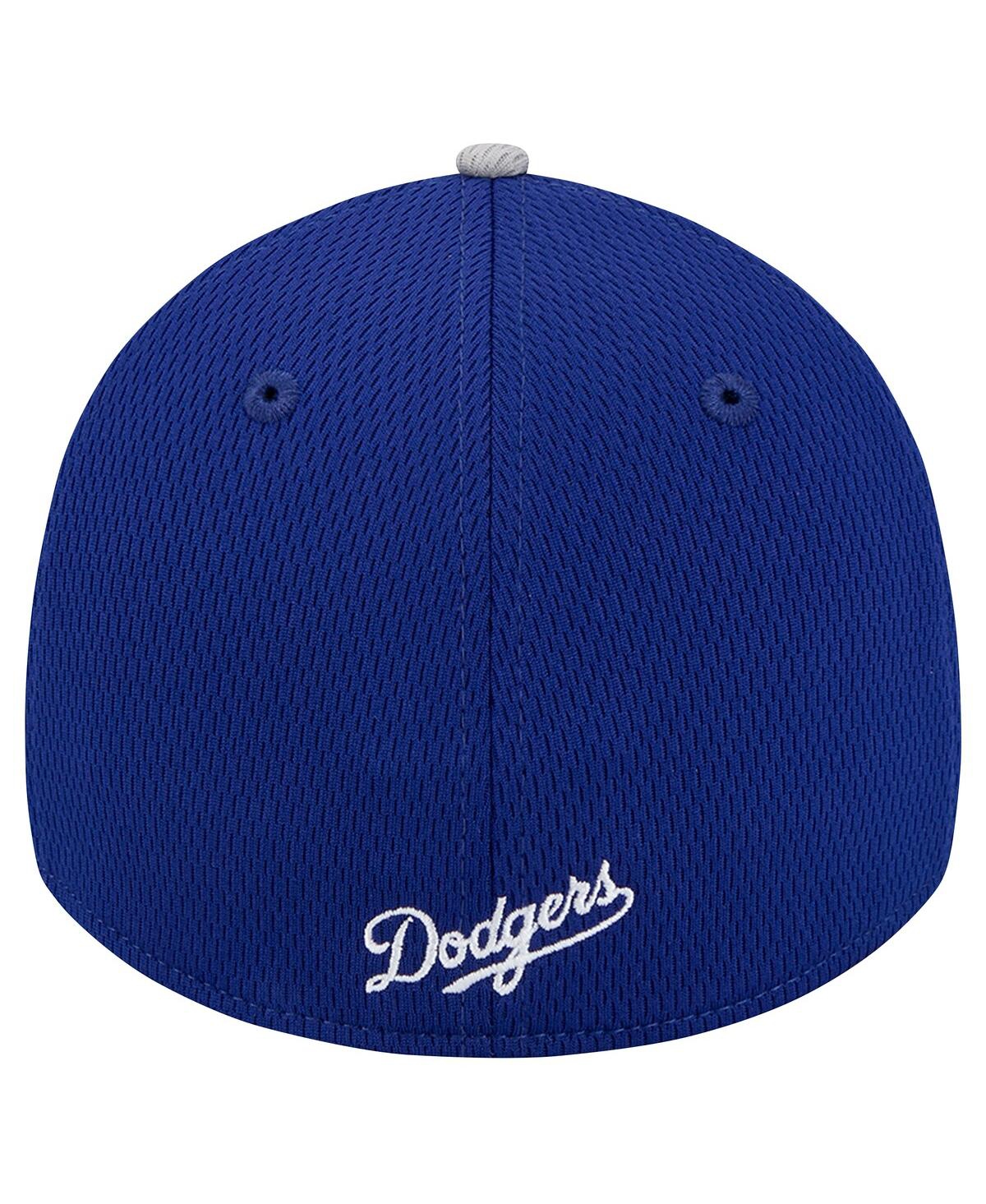 New Era Men'sRoyal Los Angeles Dodgers Visor Trim 39THIRTY Flex Hat - Gray, Royal