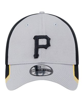 Men's Gray/Black Pittsburgh Pirates Visor Trim 39THIRTY Flex Hat