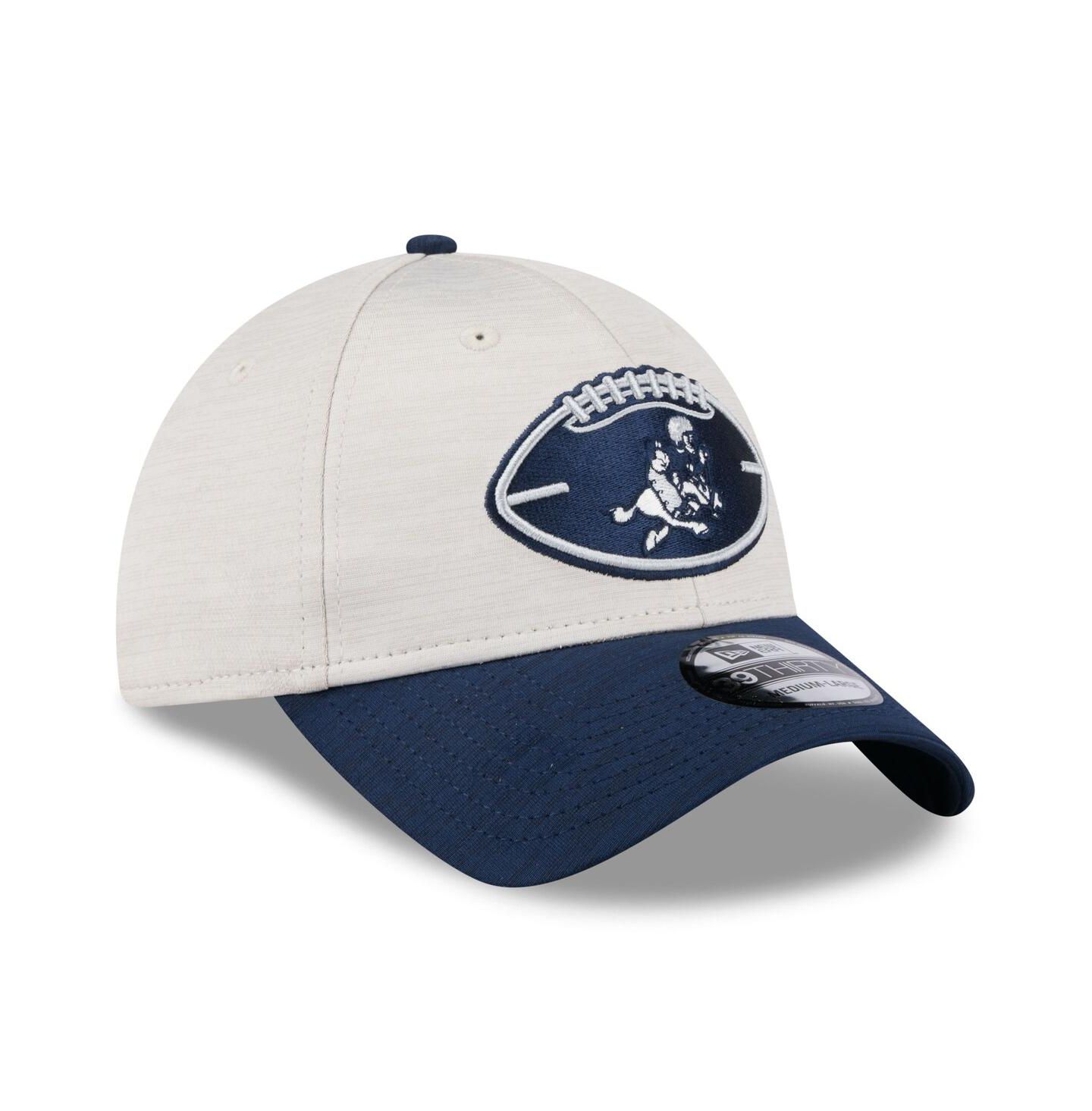 Мужская кепка New Era Stone/Navy Dallas Cowboys 2024 Sideline Historic 39THIRTY Flex Hat — фото 3