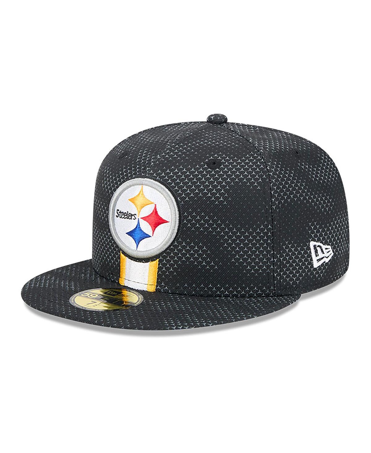 New Era Men's Black Pittsburgh Steelers 2024 Sideline 59fifty Fitted Hat In Black
