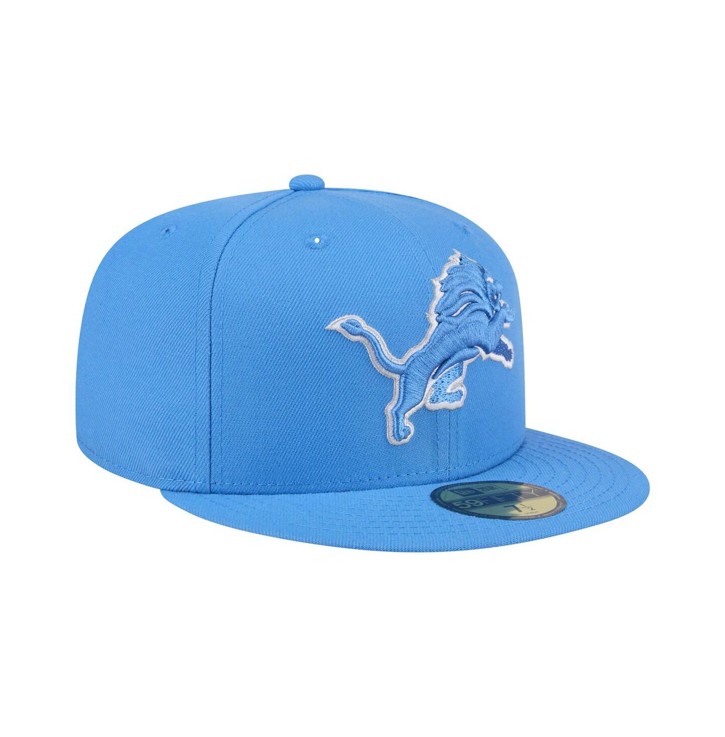Мужская кепка New Era Blue Detroit Lions Omaha 59FIFTY Fitted Hat — фото 3