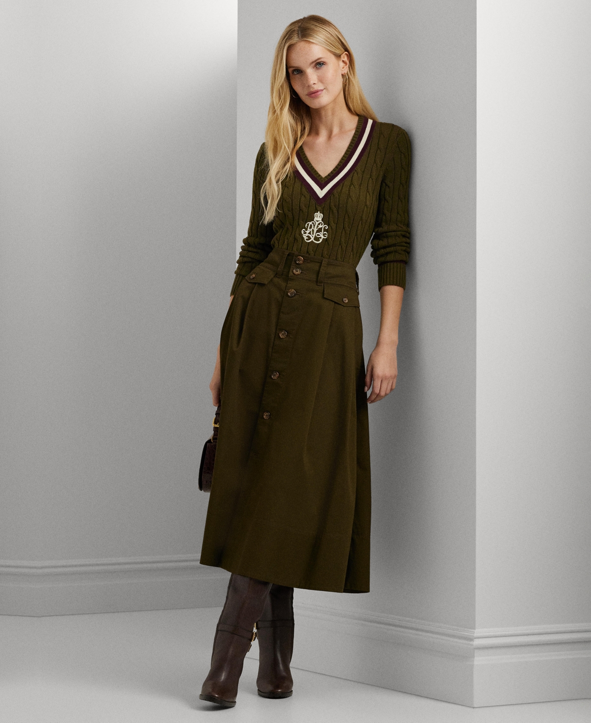 Lauren Ralph Lauren Women's Cable-Knit Cotton Cricket Sweater