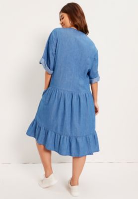 Women's June + Vie Ruffled Denim Dress