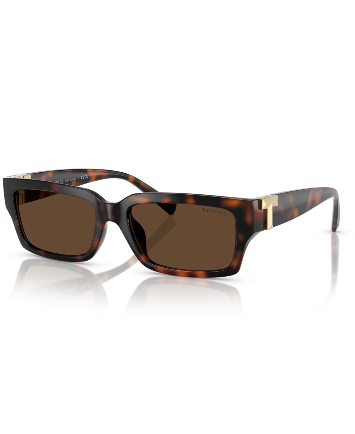 Tiffany & Co Womens Brown Tf4226u Rectangle-frame Tortoiseshell Acetate Sunglasses In Havana