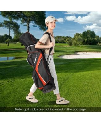 Golf Cart Bag with 14 Way Top Dividers-Red