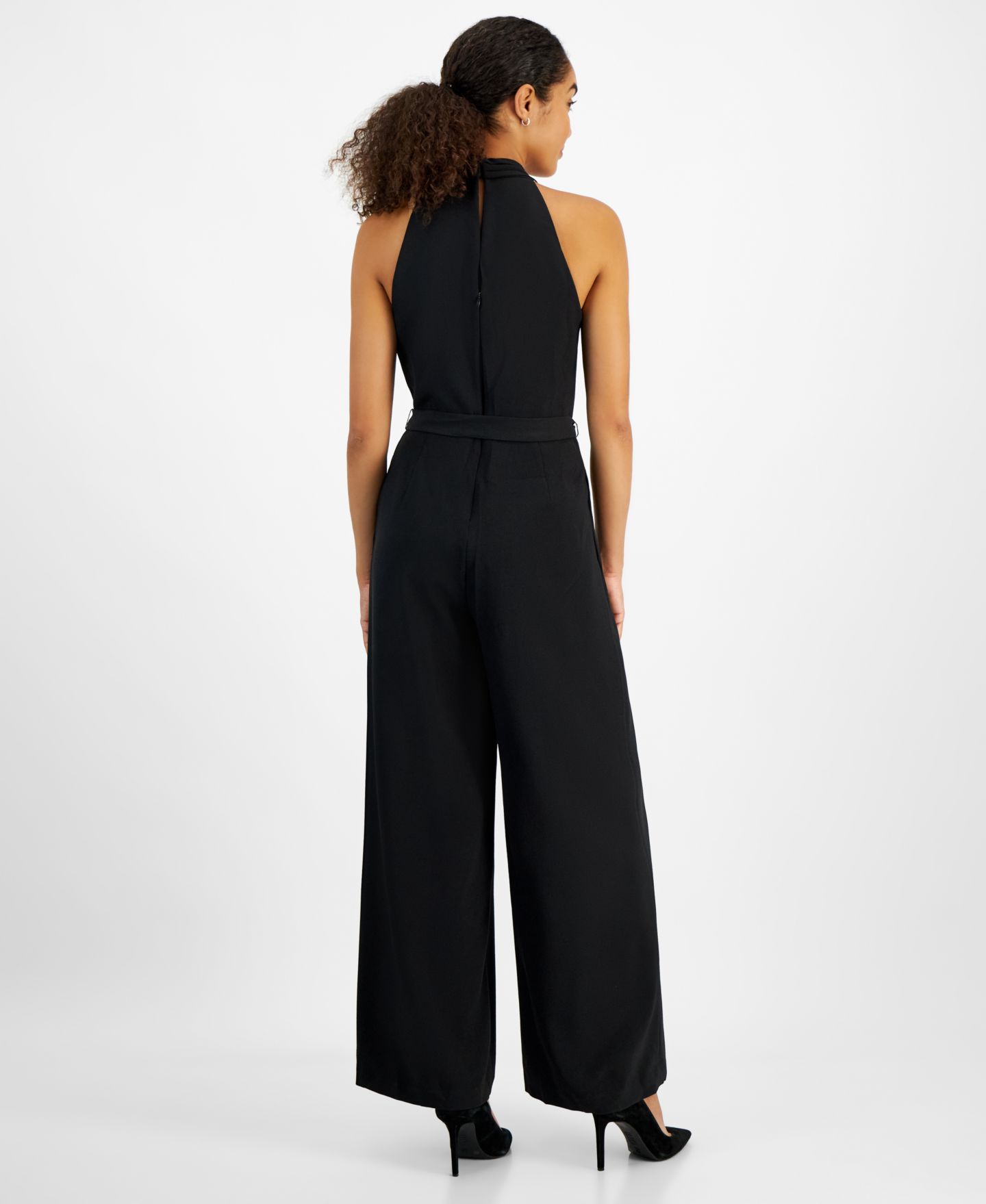 Женский комбинезон julia jordan Belted Wide-Leg Halter Jumpsuit, цвет: Красный — фото 7