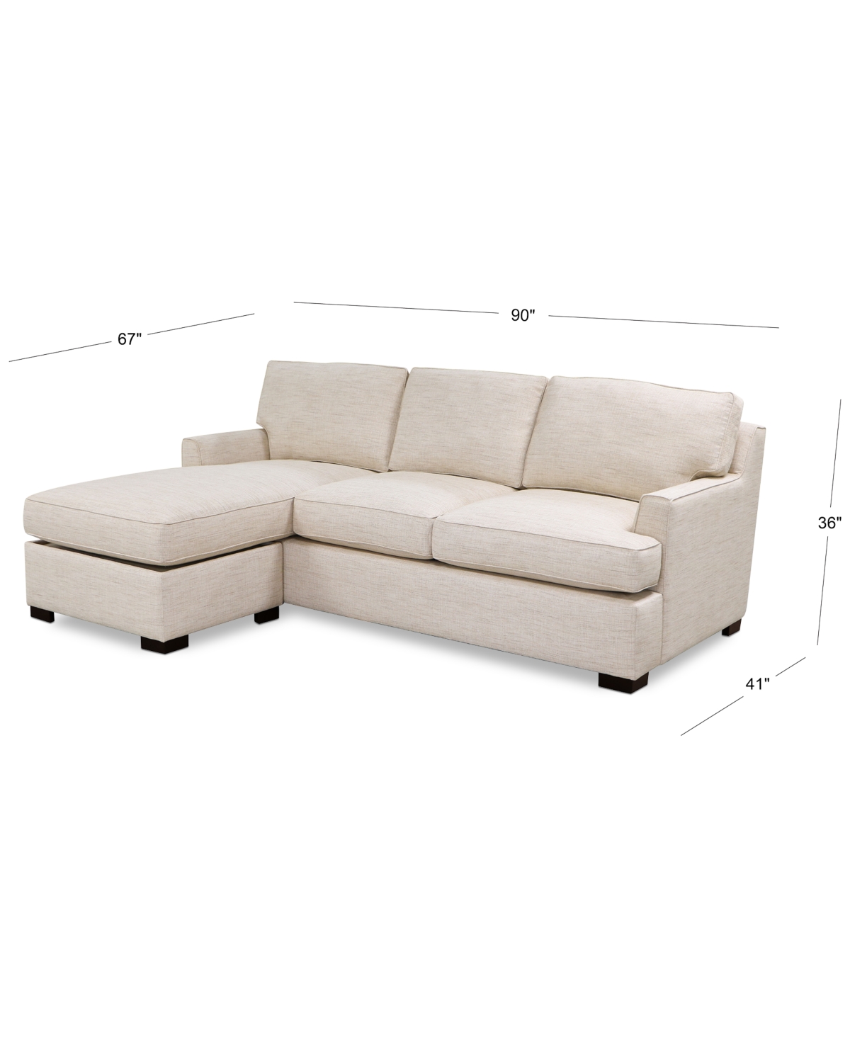 MACY'S KAELIE 2-PC. REVERSIBLE SOFA CHAISE SLEEPER SOFA 