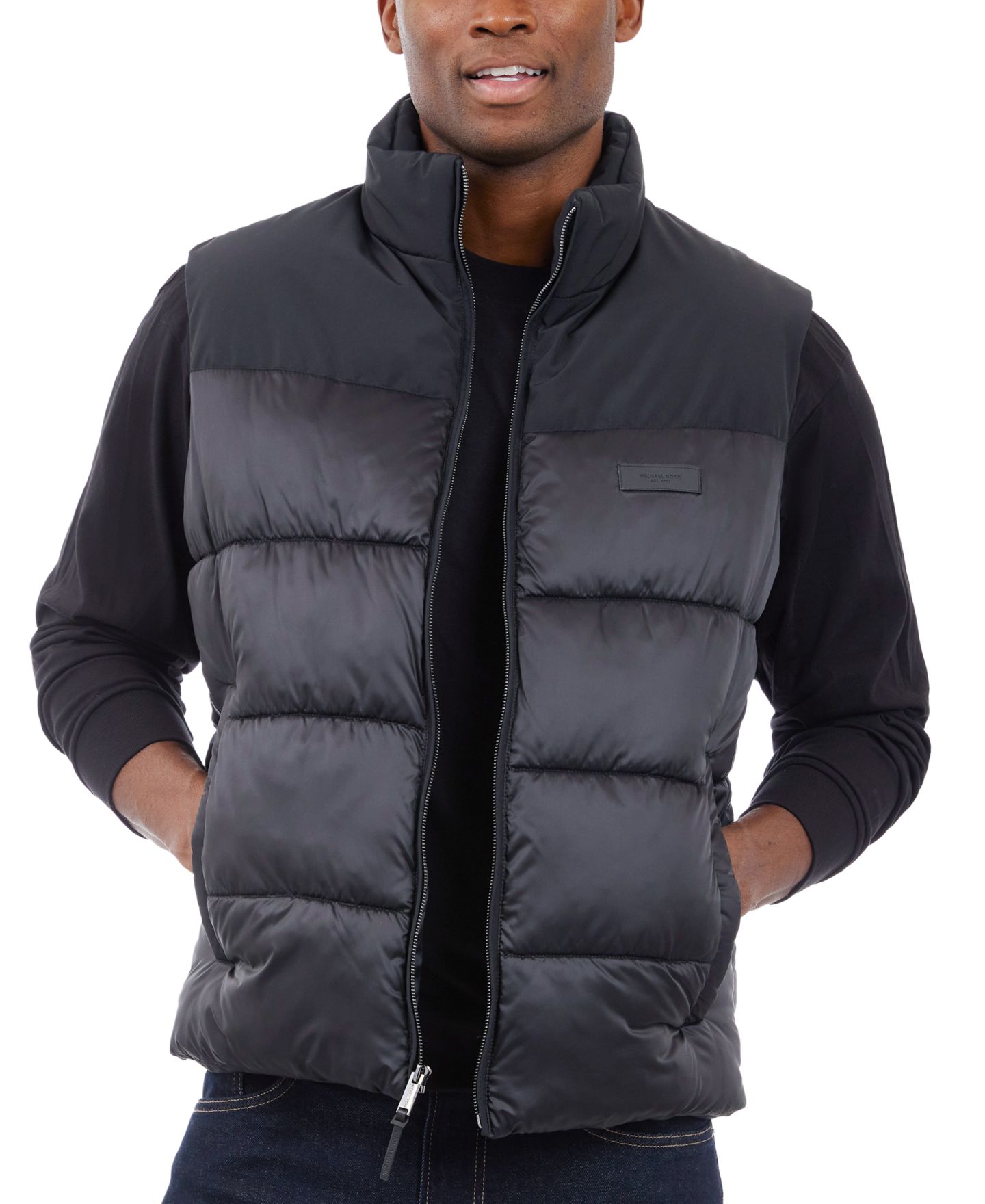 Мужской жилет Michael Kors Heavyweight Quilted Puffer Vest, цвет: Чёрный — фото 4