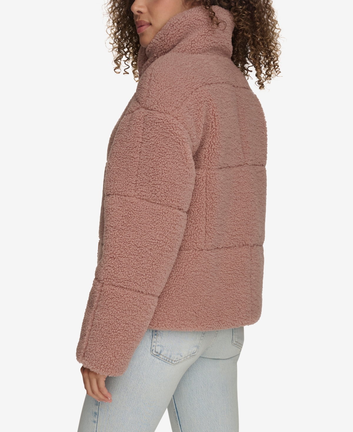 LEVI'S WOMEN'S SHORT SHERPA TEDDY JACKET 