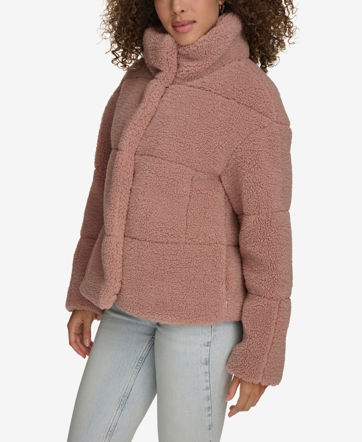 LEVI'S WOMEN'S SHORT SHERPA TEDDY JACKET 