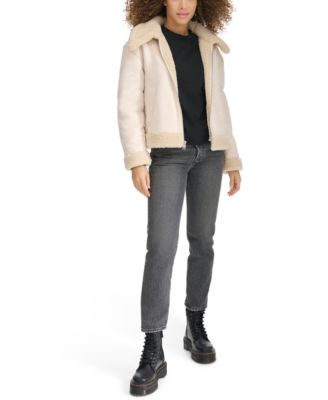 Women's Faux Shearling Aviator Jacket