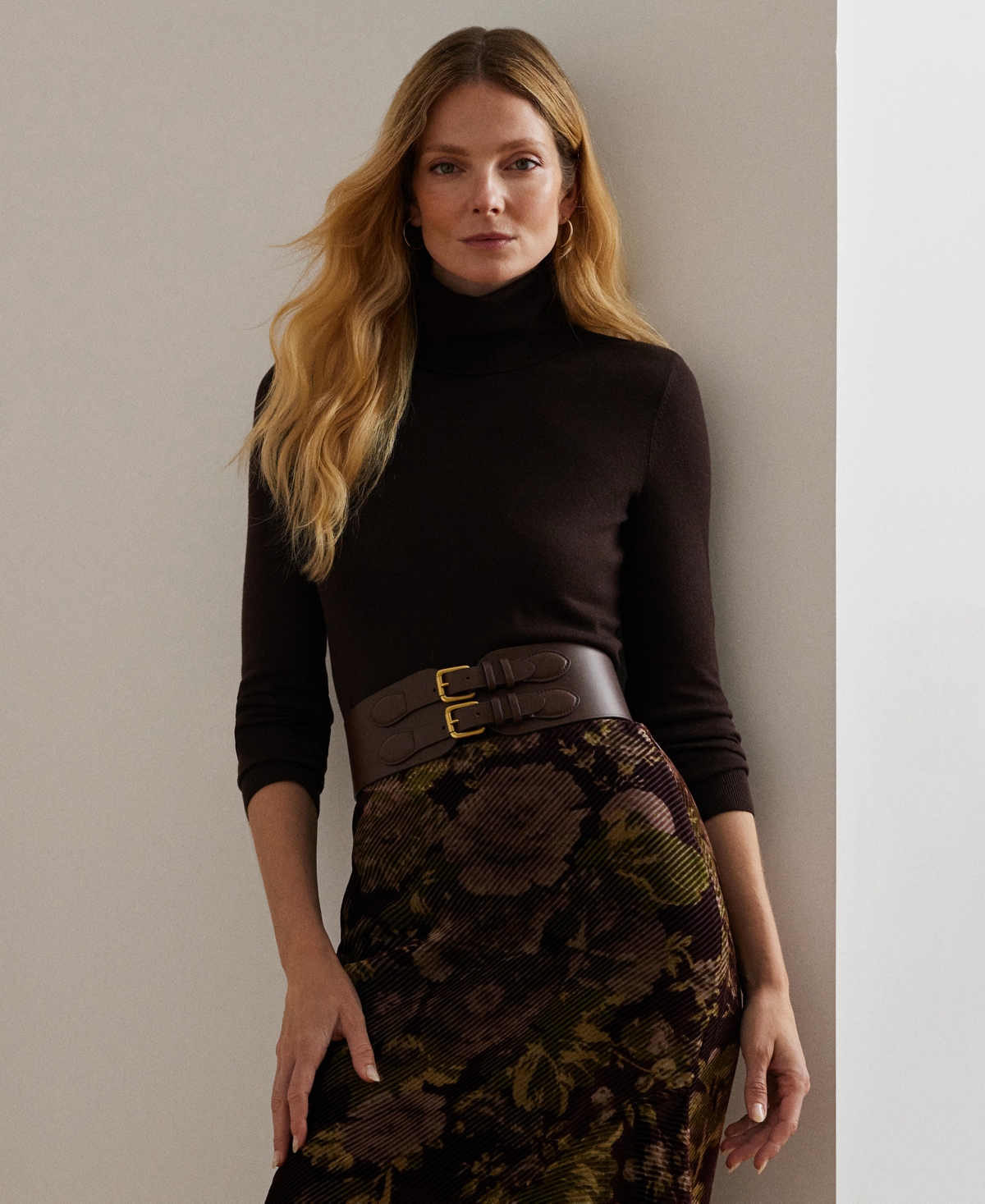 Lauren Ralph Lauren Women's Silk-Blend Turtleneck Sweater