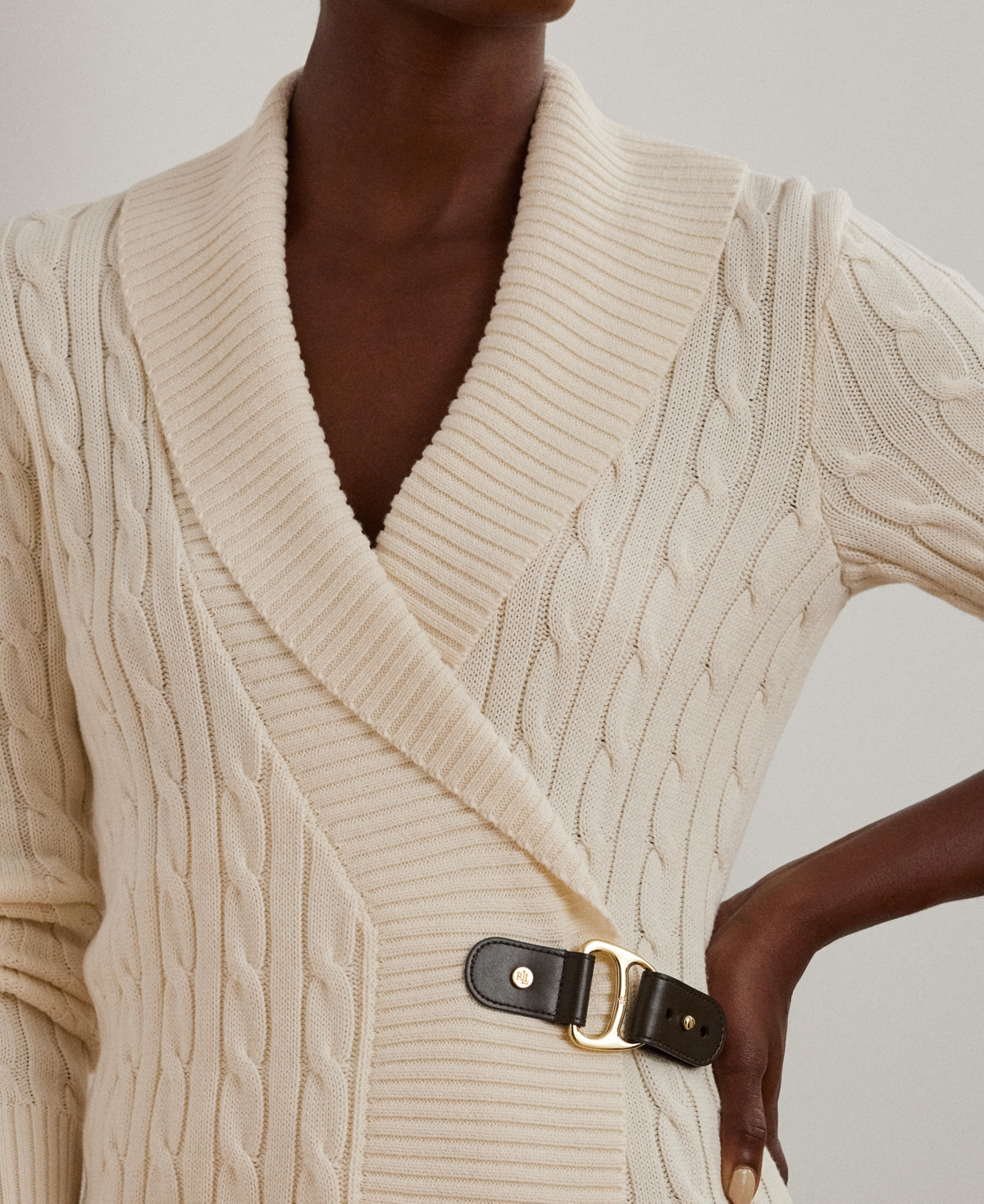 Lauren Ralph Lauren Women's Buckled Cotton Sweater