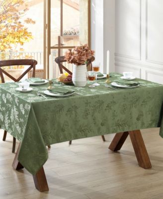 Elrene Elegant Woven Leaves Jacquard Damask Tablecloth, 60"x144"