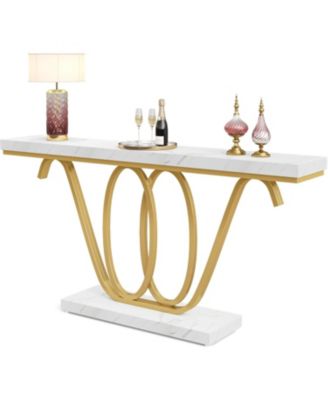 Farmhouse Console Table, 47 Inches Entryway Console Table with Storage, Industrial Hallway Accent Table for Living Room, Entrance