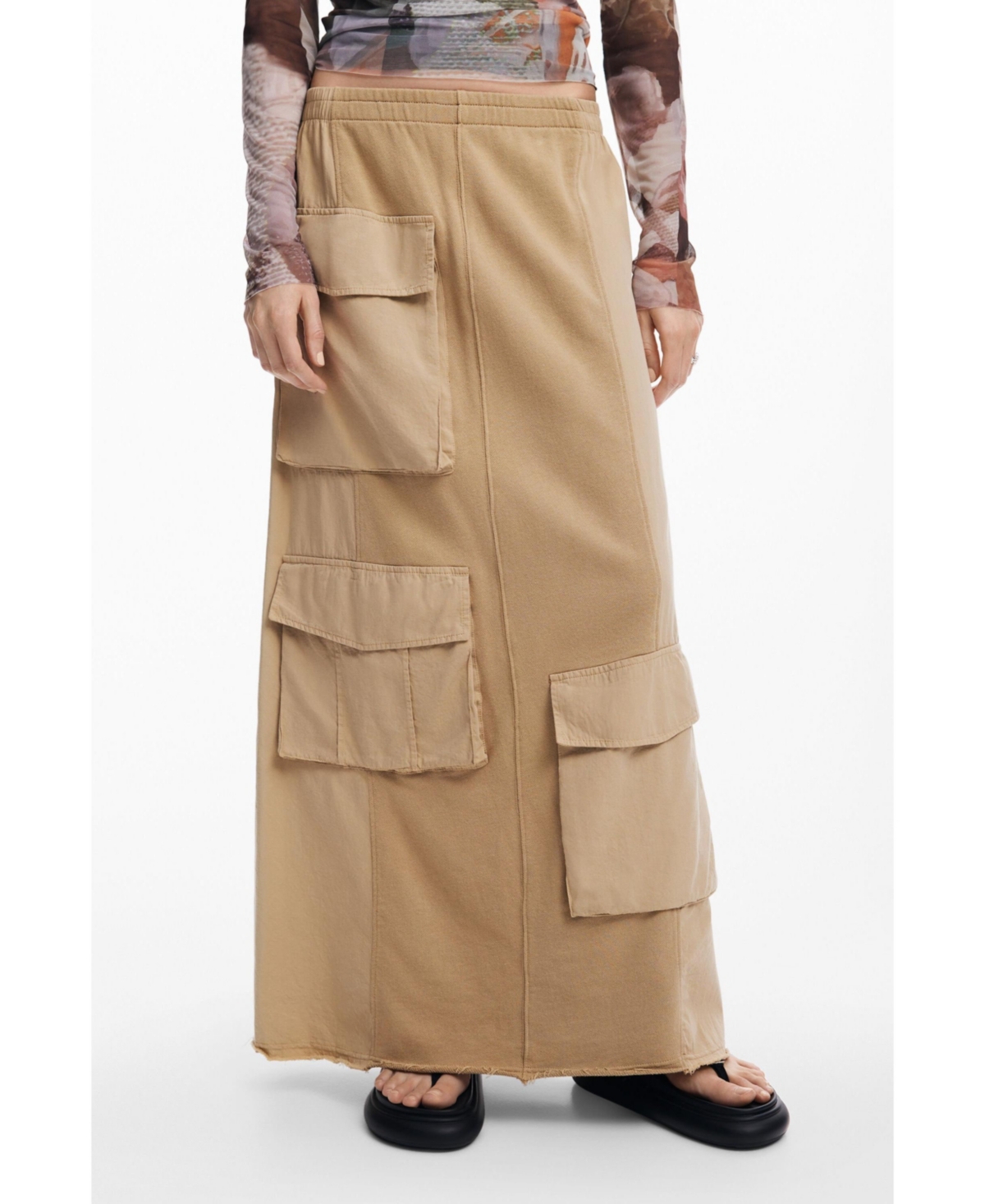 Desigual Women's Long cargo knit skirt
