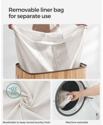 3-Section Laundry Hamper with Lid