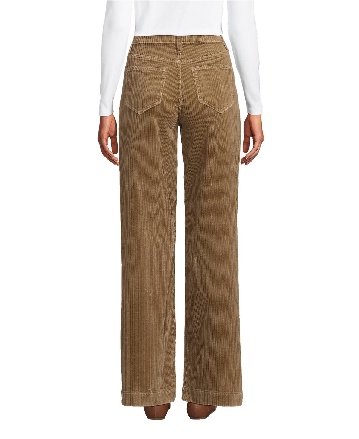 Lands' End Petite High Rise Wide Leg Corduroy Pants