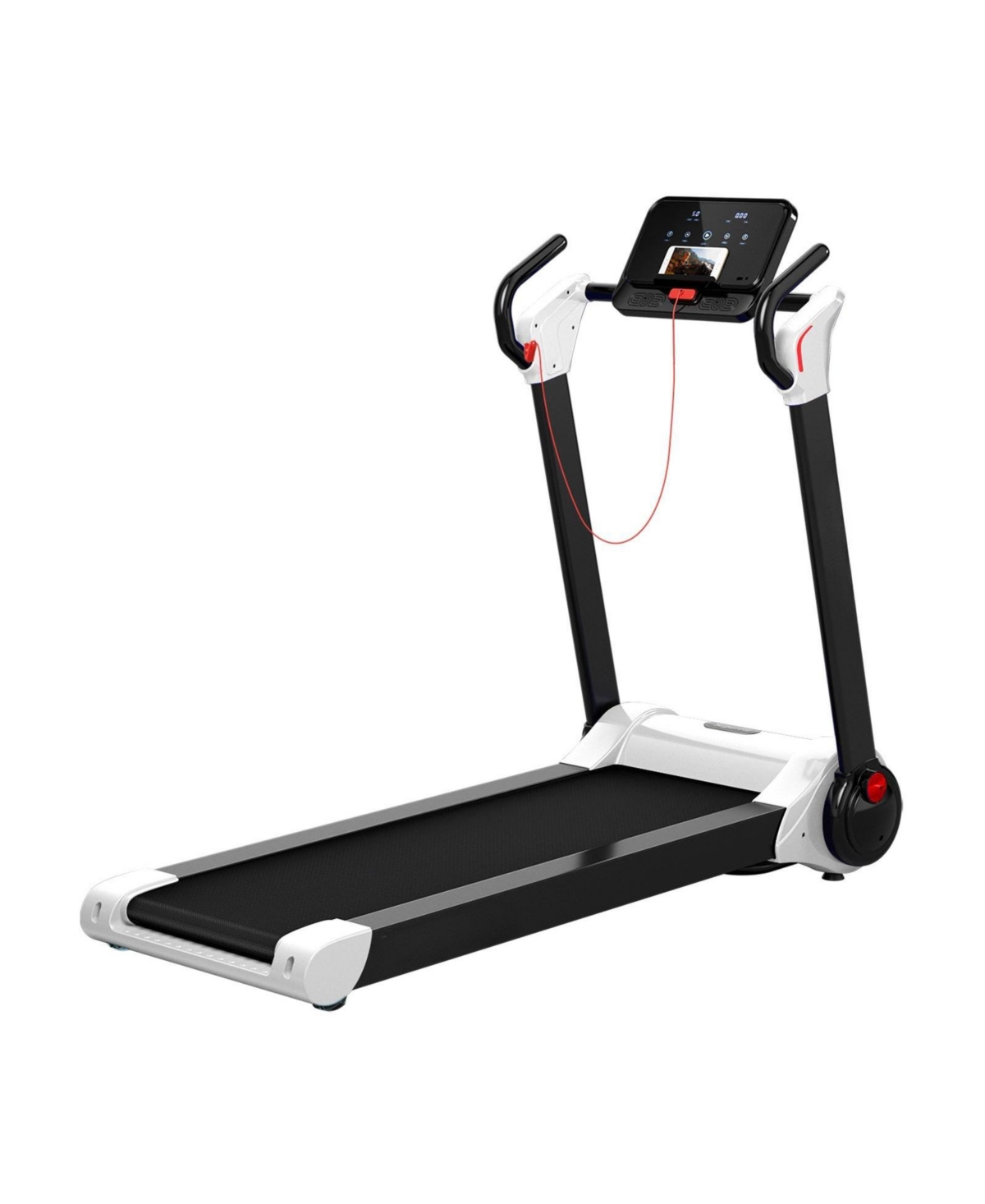 2.25 Hp Electric Motorized Folding Running Treadmill Machine with Led Display-White - White