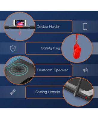 2-in-1 Folding Treadmill with Remote Control and LED Display-Black