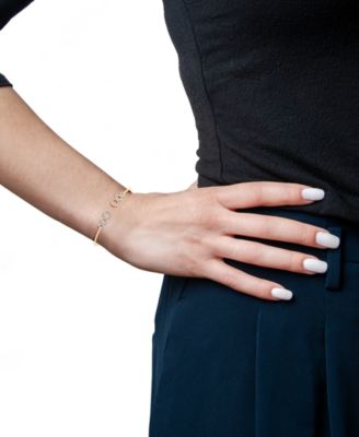 Diamond Circles Wire Cuff Bangle Bracelet (1/4 ct. t.w.) in 14k Gold, Created for Macy's