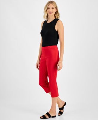 Женские укороченные брюки приталенного кроя с заклепками из коллекции JM Collection, созданные для Macy's