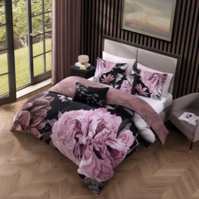 Midnight Meadow Bedding Cotton Reversible 5 Piece Comforter Set, King Size