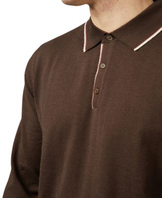 Ben Sherman Мужская рубашка поло из мериносовой шерсти обычного покроя Ben Sherman 27090₽