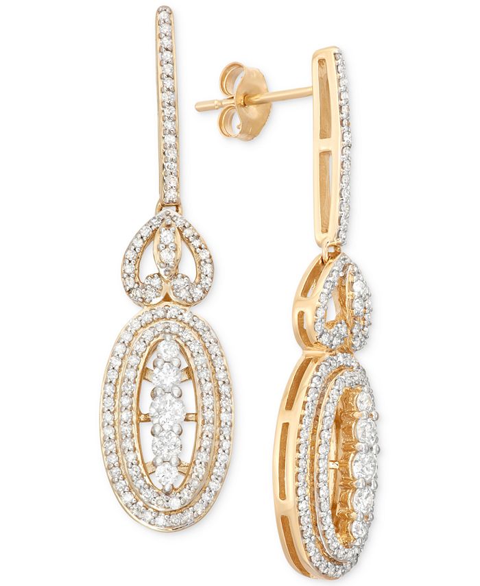 Wrapped in Love Antique Diamond Drop Earrings (1 ct. t.w.) in 14k Gold ...
