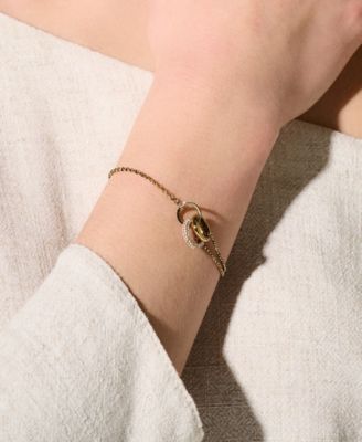 18K Gold-Plated Crystal Interlink Bracelet