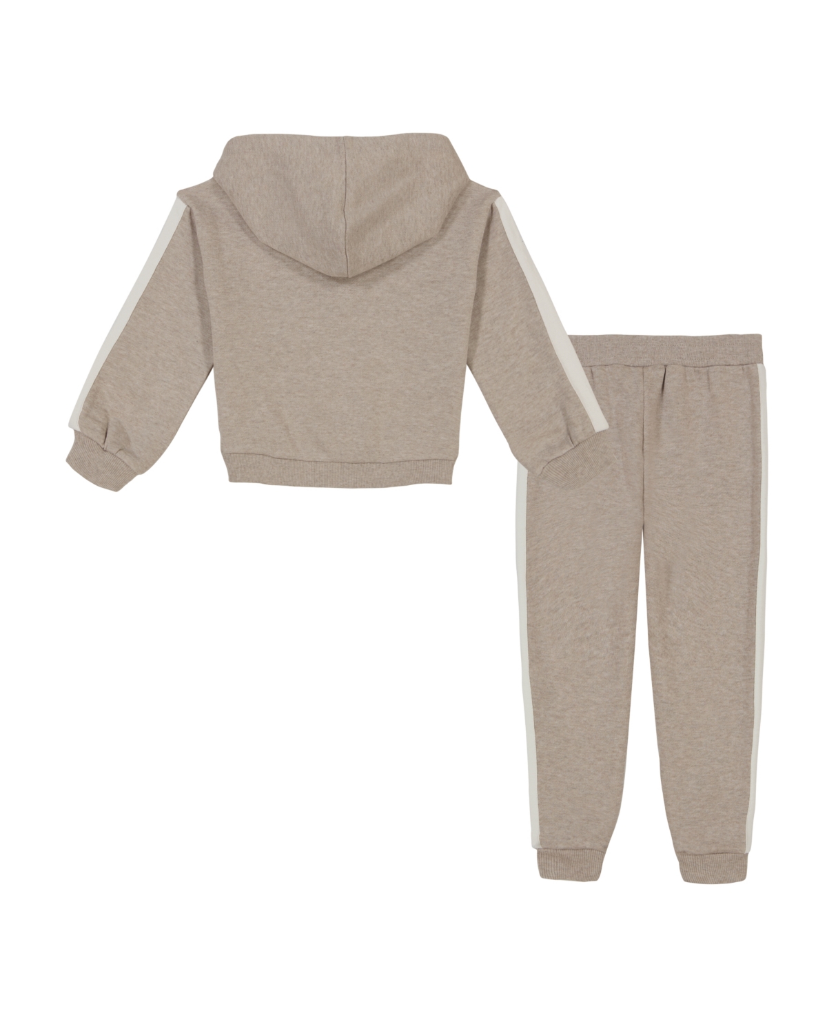 Calvin Klein Toddler and Little Girls Side-Striped Signature Fleece Hoodie, 2-Piece Set