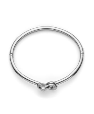 Women's Lover's Knot Silver Tone Bangle
