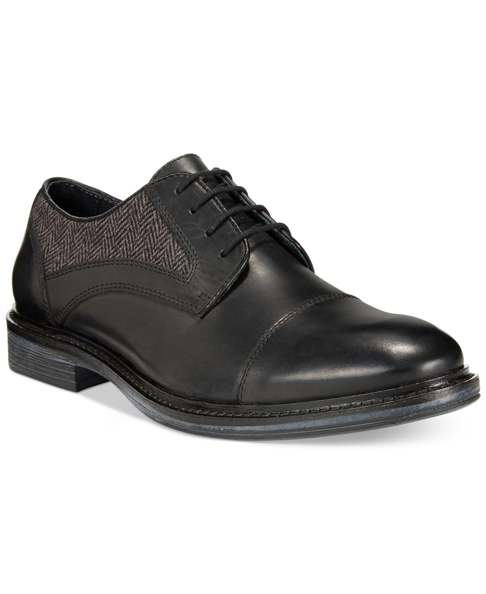 Alfani Mens Morris Mixed Media Cap Toe Oxfords, Only at