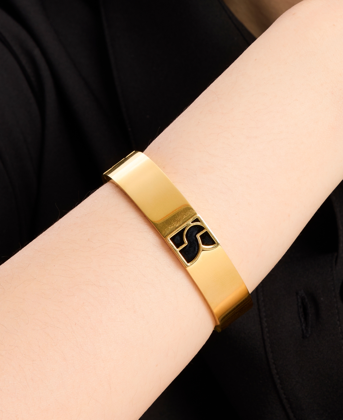 Kate Spade New York Gold-ToneMother-of-Pearl K Bangle Bracelet - Black
