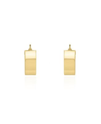 Mini Square Tube Huggie Hoop Earrings 14K Gold