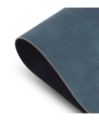 Rectangular 12" x 18" Florence Ivory and Taupe Reversible Leather Wipe Clean Placemats Set of 4