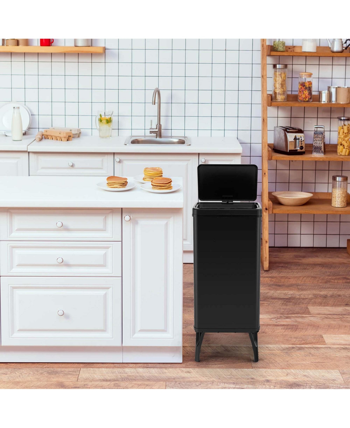 Costway Stainless Steel Trash Can Gallon Automatic Motion Sensor Garbage Bin