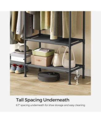 Heavy Duty Clothes Rack with Hanging Rails and Storage Shelves for Wardrobe