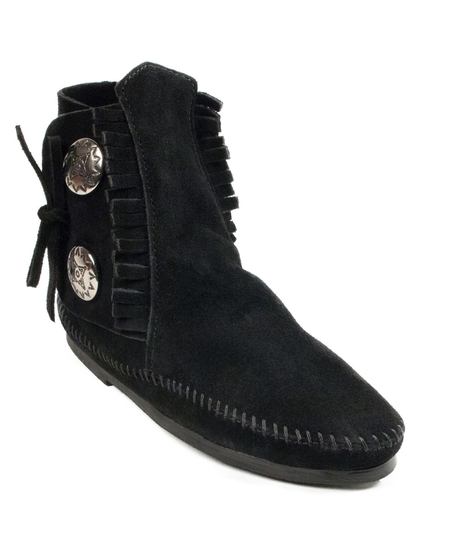 Женские ботинки Minnetonka Two Button Boot, цвет: Чёрный — фото 1