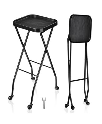 Salon Folding Rolling Tray Station Service Trolley Storage Cart For Barber Shop