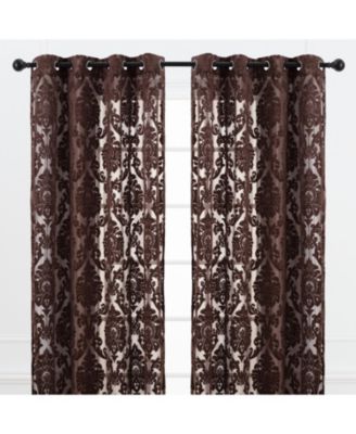 Premium Devore Sheer Grommet Curtains - Classy, Light Filtering Drapes for Living Room or Bedroom - 52" x 108" - Blue, 2 Panels