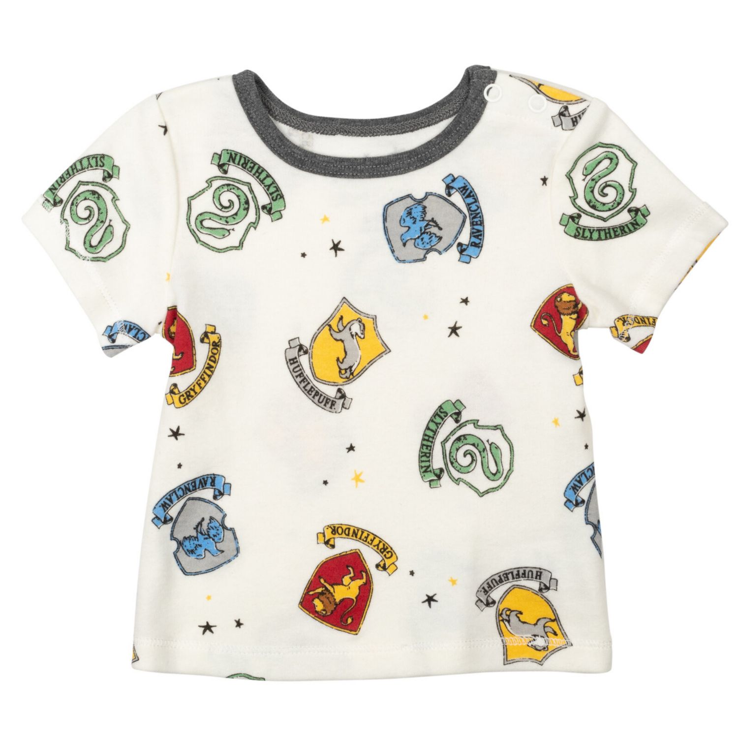 Baby Boys' (Newborn-24M) Hermione, Hedwig & Ron Weasley French Terry Short Overalls, T-Shirt & Hat 3-Piece Outfit Set