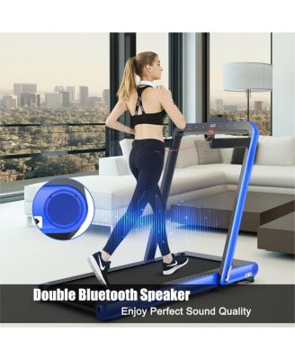 4.75HP 2 In 1 Folding Treadmill with Remote APP Control-Navy