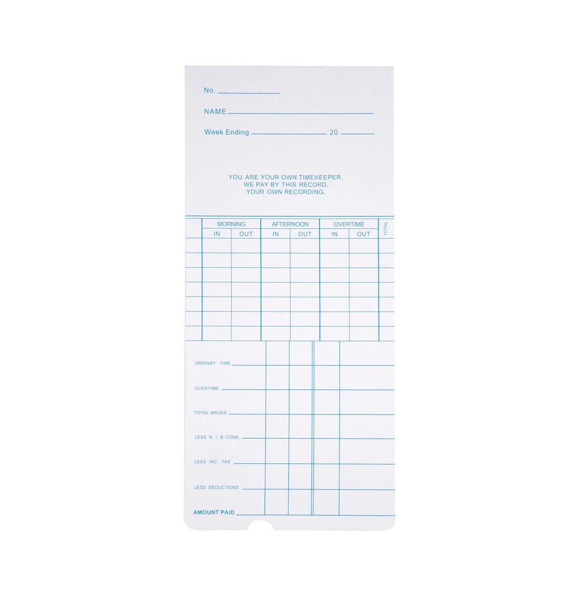 Yescom 50x Weekly Time Clock Cards Timecard for Employee Attendance Payroll Recorder